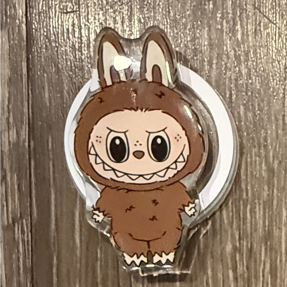 Labubu magnetic phone grip brown